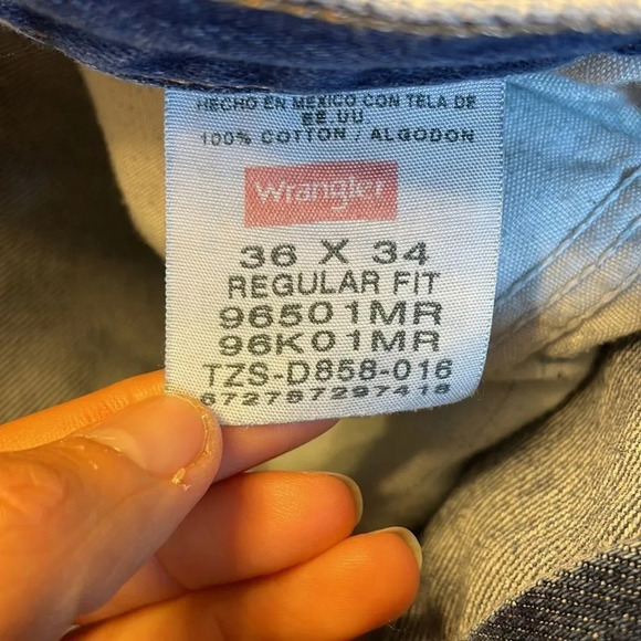 Wrangler mens denim blue jeans - Picture 7 of 8